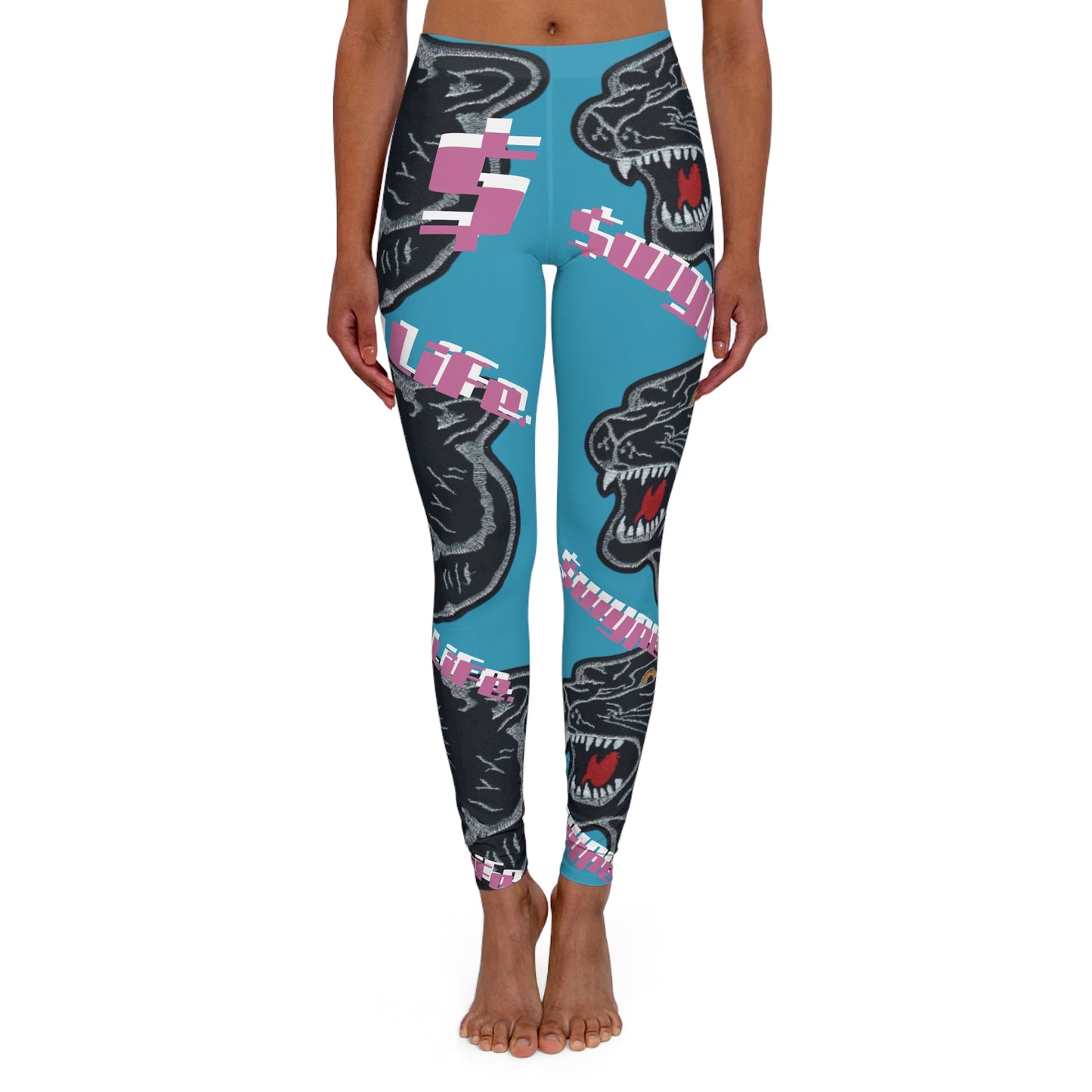 Panther Spandex Leggings, Skinny Fit