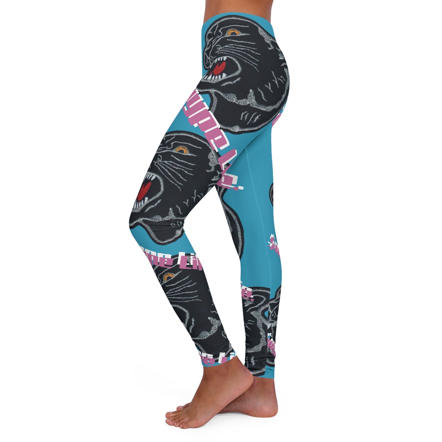 Panther Spandex Leggings, Skinny Fit