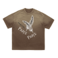 Vintage Washed Tiger Stripes Dyed Gradient T-Shirt - 250 GSM