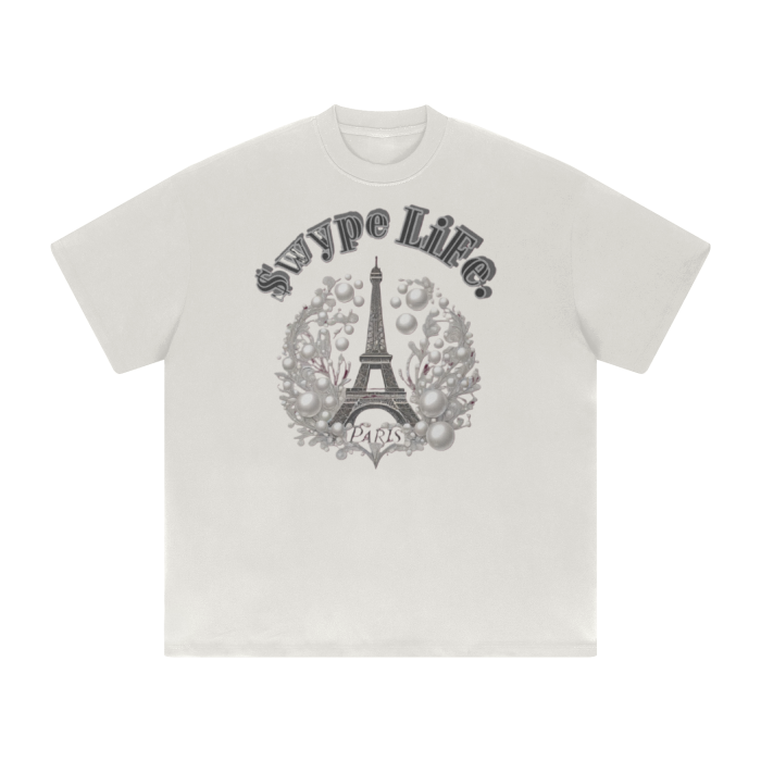Streetwear Unisex 425G Heavyweight Solid Color Drop Shoulder Loose T-shirt