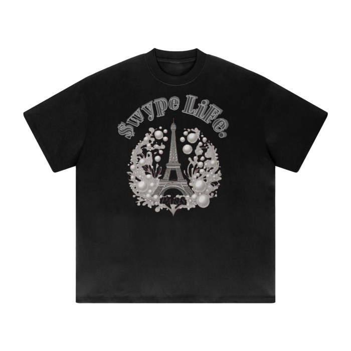 Streetwear Unisex 425G Heavyweight Solid Color Drop Shoulder Loose T-shirt