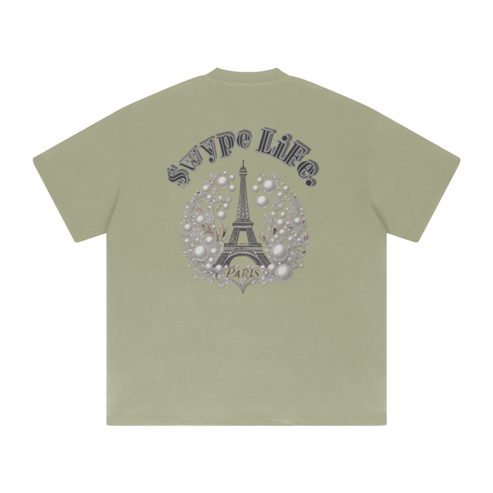 Streetwear Unisex 425G Heavyweight Solid Color Drop Shoulder Loose T-shirt