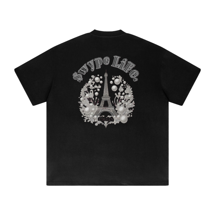 Streetwear Unisex 425G Heavyweight Solid Color Drop Shoulder Loose T-shirt